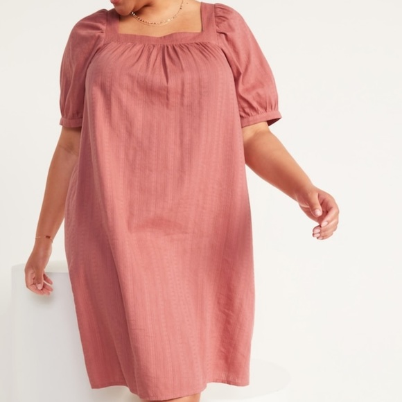 Old Navy Dresses & Skirts - NWT Old Navy Dusty Red Puff Sleeve Mini Swing Dress